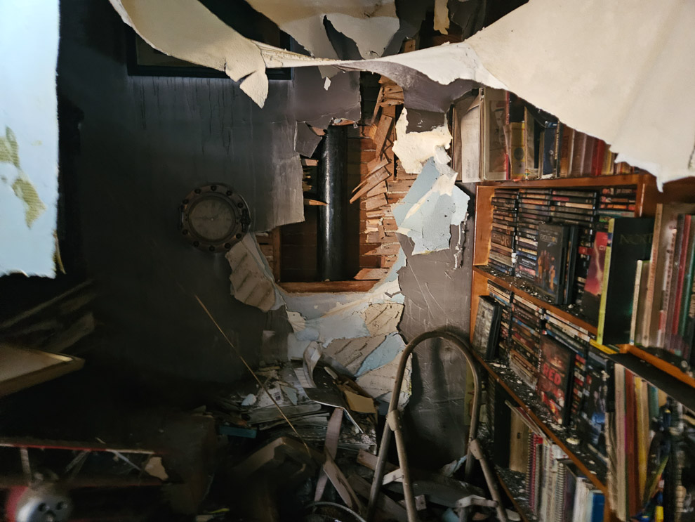 Damage from fire at Mesquite Flip
